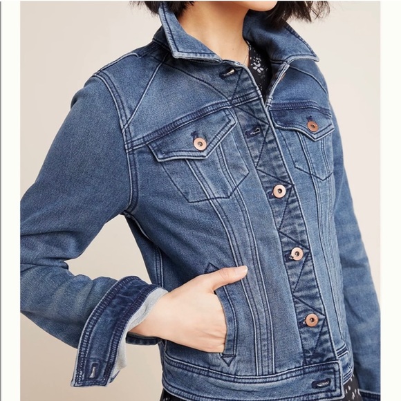Anthropologie Pilcro and The Letterpress Blue Jean Denim Jacket Size XS - Picture 1 of 9